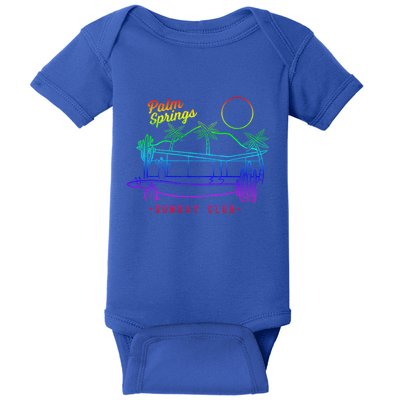 Palm Springs Sunday Club Simple Line Drawing Meaningful Gift Baby Bodysuit