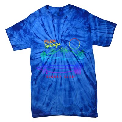 Palm Springs Sunday Club Simple Line Drawing Meaningful Gift Tie-Dye T-Shirt
