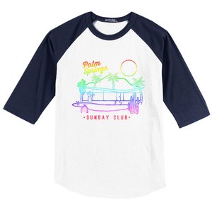 Palm Springs Sunday Club Simple Line Drawing Meaningful Gift Baseball Sleeve Shirt