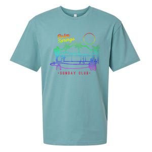 Palm Springs Sunday Club Simple Line Drawing Meaningful Gift Sueded Cloud Jersey T-Shirt