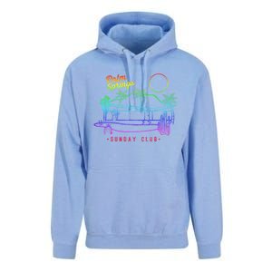 Palm Springs Sunday Club Simple Line Drawing Meaningful Gift Unisex Surf Hoodie