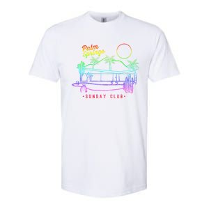 Palm Springs Sunday Club Simple Line Drawing Meaningful Gift Softstyle CVC T-Shirt