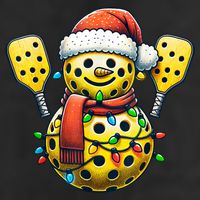 Pickleball Snowman Santa Hat Lights Christmas Pickleball Hat
