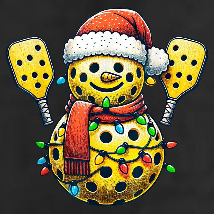 Pickleball Snowman Santa Hat Lights Christmas Pickleball Hat