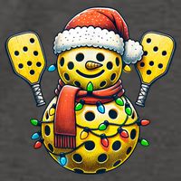 Pickleball Snowman Santa Hat Lights Christmas Pickleball Vector Backpack