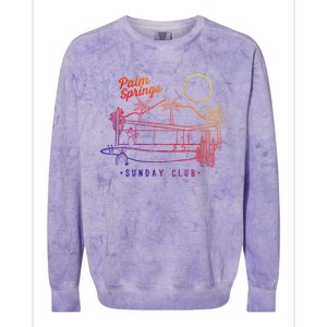 Palm Springs Sunday Club Simple Line Drawing Gift Colorblast Crewneck Sweatshirt