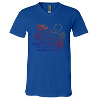 Palm Springs Sunday Club Simple Line Drawing Gift V-Neck T-Shirt