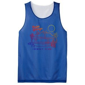 Palm Springs Sunday Club Simple Line Drawing Gift Mesh Reversible Basketball Jersey Tank