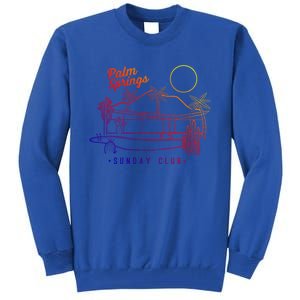 Palm Springs Sunday Club Simple Line Drawing Gift Tall Sweatshirt