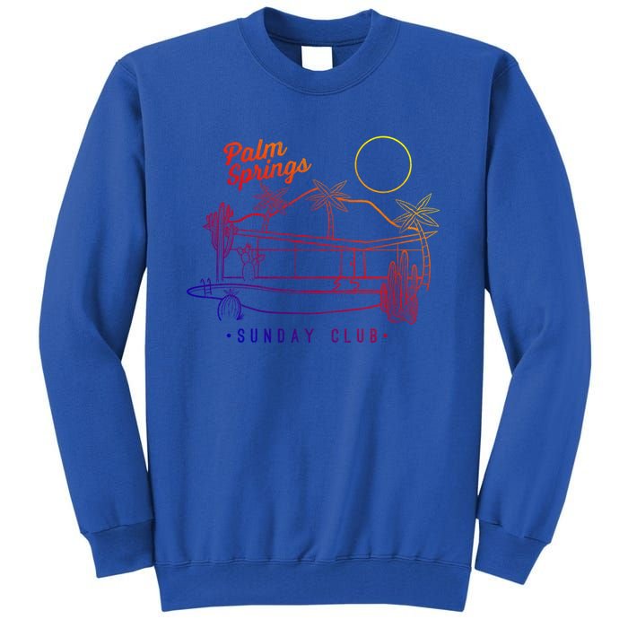 Palm Springs Sunday Club Simple Line Drawing Gift Tall Sweatshirt