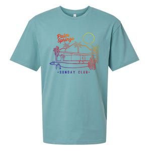 Palm Springs Sunday Club Simple Line Drawing Gift Sueded Cloud Jersey T-Shirt