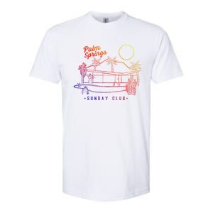 Palm Springs Sunday Club Simple Line Drawing Gift Softstyle CVC T-Shirt