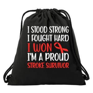 Proud Stroke Survivor Stroke Awareness Stroke Warrior Drawstring Bag