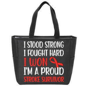 Proud Stroke Survivor Stroke Awareness Stroke Warrior Zip Tote Bag