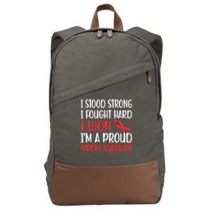 Proud Stroke Survivor Stroke Awareness Stroke Warrior Cotton Canvas Backpack