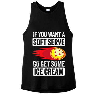 Pickleball Soft Serve Ice Cream Funny Pickleball Ladies PosiCharge Tri-Blend Wicking Tank