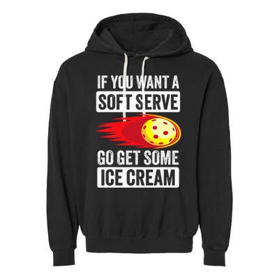 Pickleball Soft Serve Ice Cream Funny Pickleball Garment-Dyed Fleece Hoodie