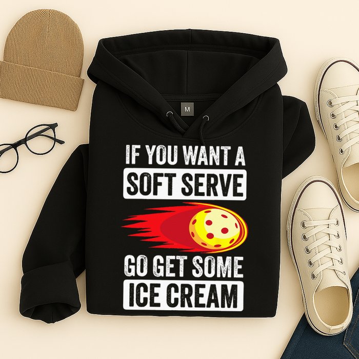 Pickleball Soft Serve Ice Cream Funny Pickleball Hoodie