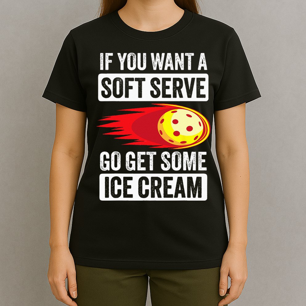 Pickleball Soft Serve Ice Cream Funny Pickleball T-Shirt