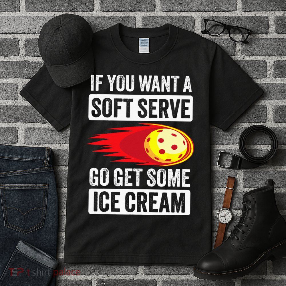 Pickleball Soft Serve Ice Cream Funny Pickleball Tall T-Shirt