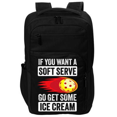 Pickleball Soft Serve Ice Cream Funny Pickleball Impact Tech Backpack