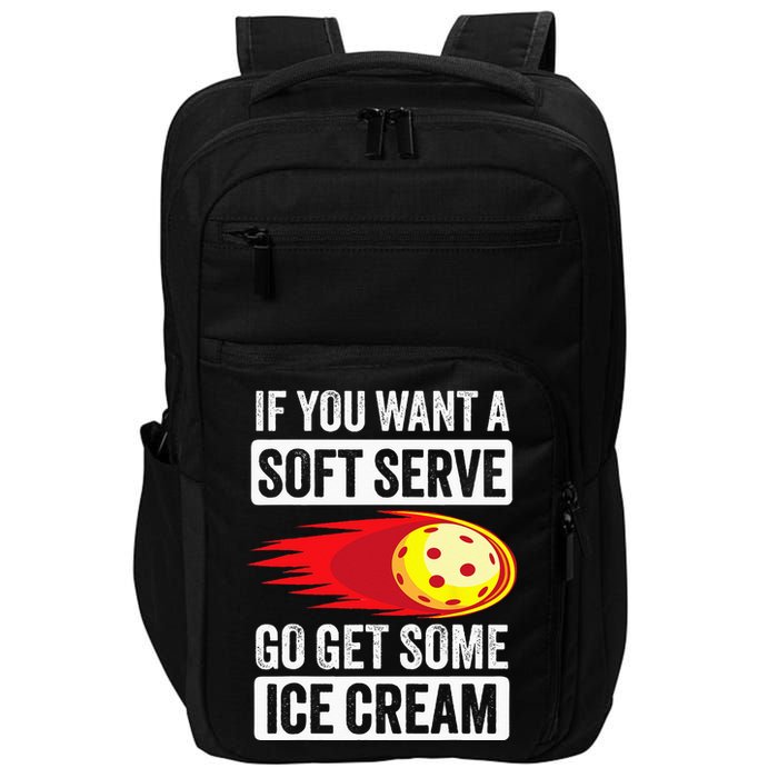 Pickleball Soft Serve Ice Cream Funny Pickleball Impact Tech Backpack