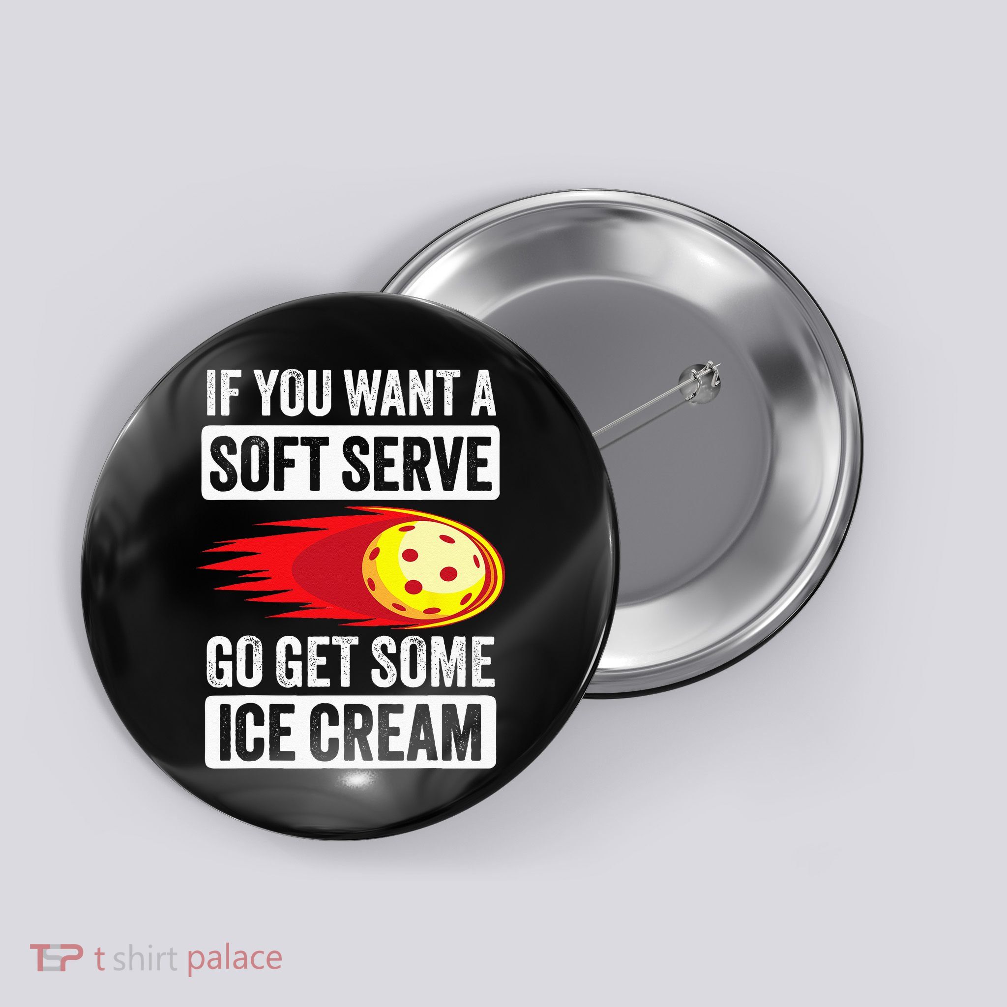 Pickleball Soft Serve Ice Cream Funny Pickleball Button