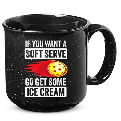 Pickleball Soft Serve Ice Cream Funny Pickleball 15oz Campfire Ceramic Mug