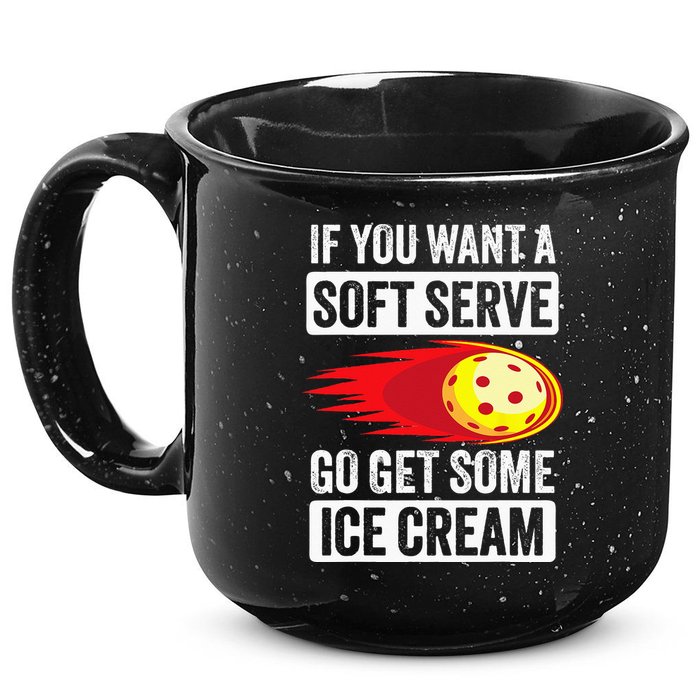 Pickleball Soft Serve Ice Cream Funny Pickleball 15oz Campfire Ceramic Mug