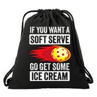 Pickleball Soft Serve Ice Cream Funny Pickleball Drawstring Bag