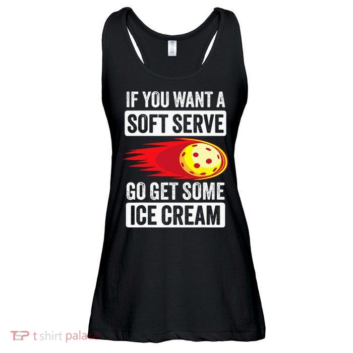 Pickleball Soft Serve Ice Cream Funny Pickleball Ladies Essential Flowy Tank