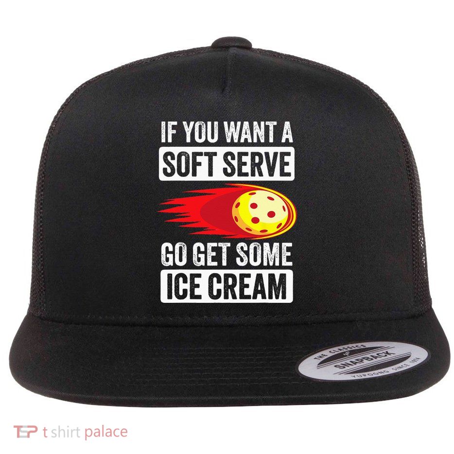 Pickleball Soft Serve Ice Cream Funny Pickleball Flatbill Hat