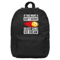 Pickleball Soft Serve Ice Cream Funny Pickleball 16 in Basic Backpack
