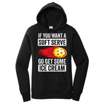 Pickleball Soft Serve Ice Cream Funny Pickleball Women's Pullover Hoodie