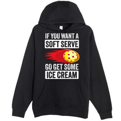Pickleball Soft Serve Ice Cream Funny Pickleball Premium Pullover Hoodie