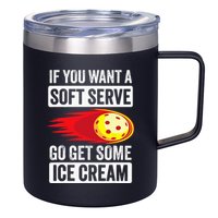 Pickleball Soft Serve Ice Cream Funny Pickleball 12oz Stainless Steel Coffee Mug
