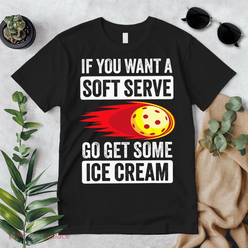 Pickleball Soft Serve Ice Cream Funny Pickleball Premium T-Shirt
