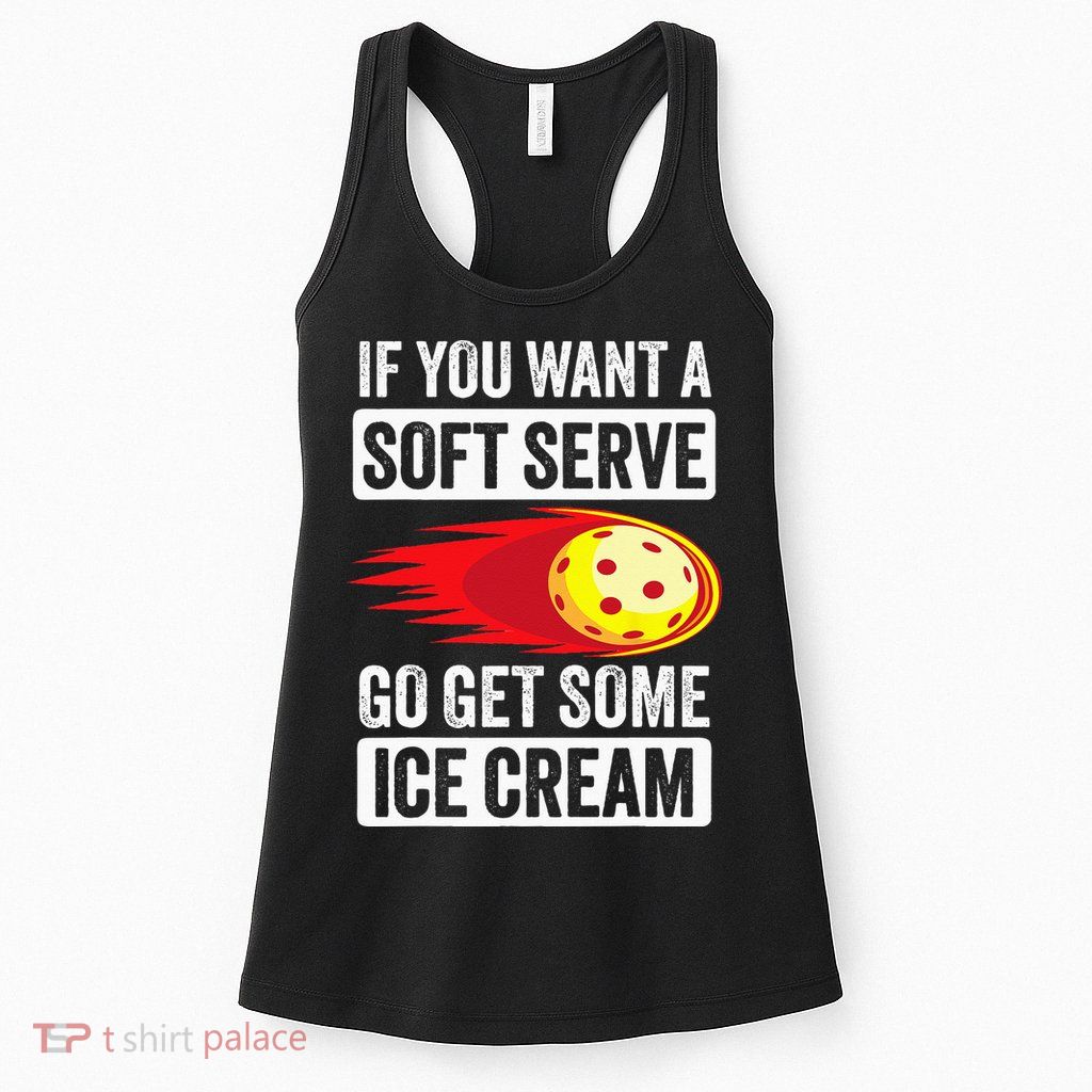 Pickleball Soft Serve Ice Cream Funny Pickleball Womens Tank Top