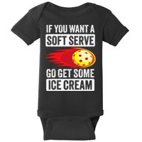 Pickleball Soft Serve Ice Cream Funny Pickleball Baby Bodysuit