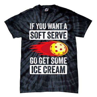 Pickleball Soft Serve Ice Cream Funny Pickleball Tie-Dye T-Shirt
