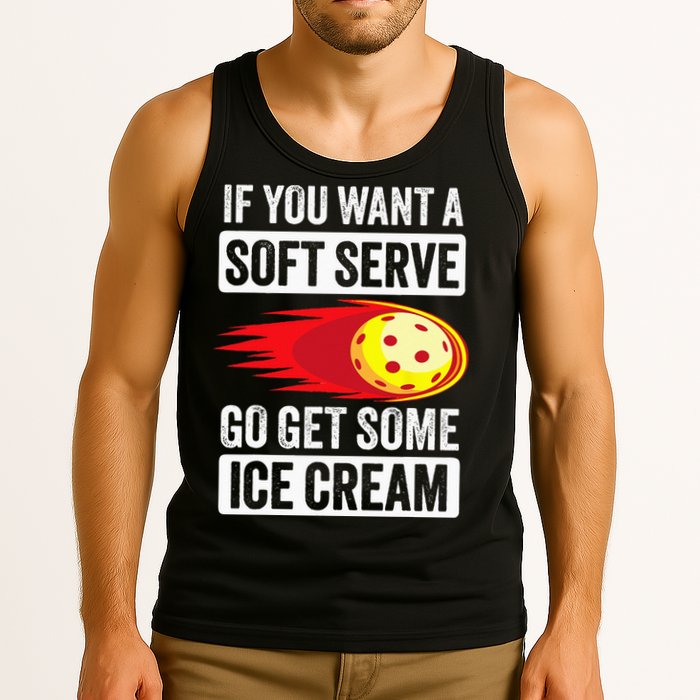 Pickleball Soft Serve Ice Cream Funny Pickleball Tank Top