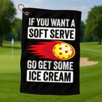 Pickleball Soft Serve Ice Cream Funny Pickleball Golf Towel