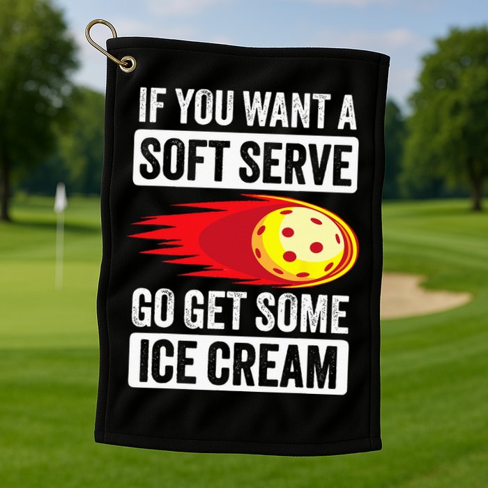 Pickleball Soft Serve Ice Cream Funny Pickleball Golf Towel