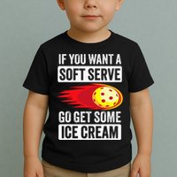 Pickleball Soft Serve Ice Cream Funny Pickleball Toddler T-Shirt
