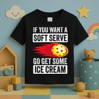Pickleball Soft Serve Ice Cream Funny Pickleball Toddler T-Shirt
