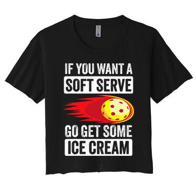 Pickleball Soft Serve Ice Cream Funny Pickleball Crop Top
