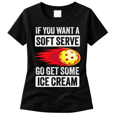 Pickleball Soft Serve Ice Cream Funny Pickleball Womens T-Shirt