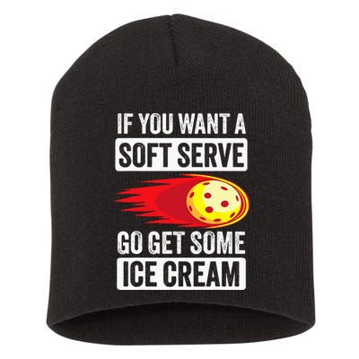 Pickleball Soft Serve Ice Cream Funny Pickleball Short Acrylic Beanie