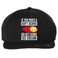Pickleball Soft Serve Ice Cream Funny Pickleball Wool Snapback Cap