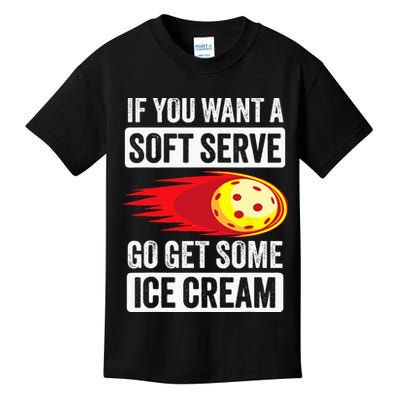 Pickleball Soft Serve Ice Cream Funny Pickleball Kids T-Shirt